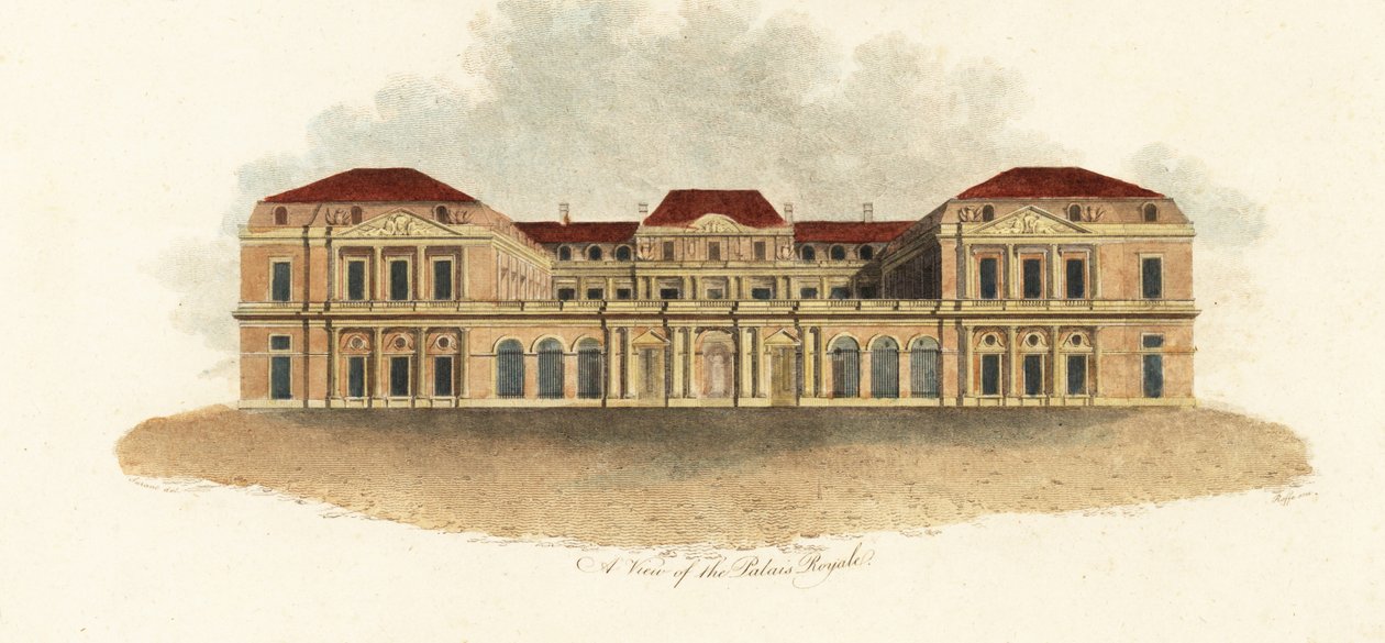 Pohled na Palais-Royal, Paříž od Claude Aubriet