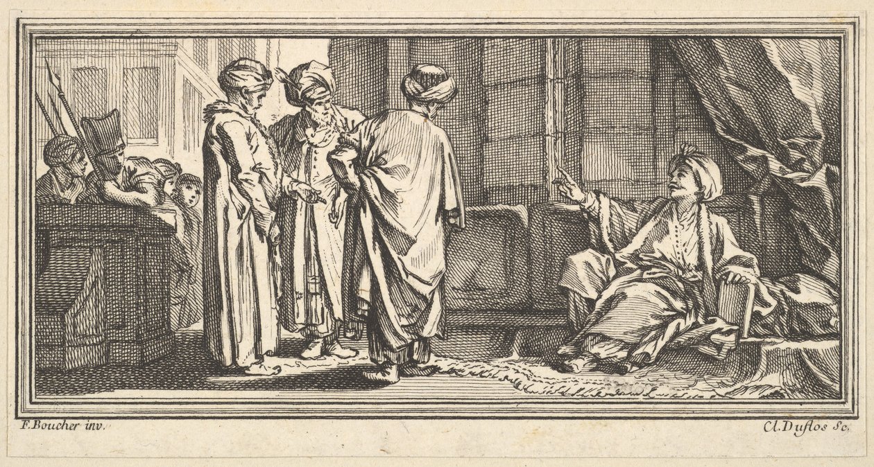 Slyšení Qadi, 1746-47. od Claude Augustin Duflos