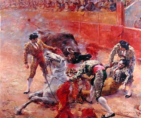 Pád Picadora (olej na plátně) od Claude Charles Bourgonnier