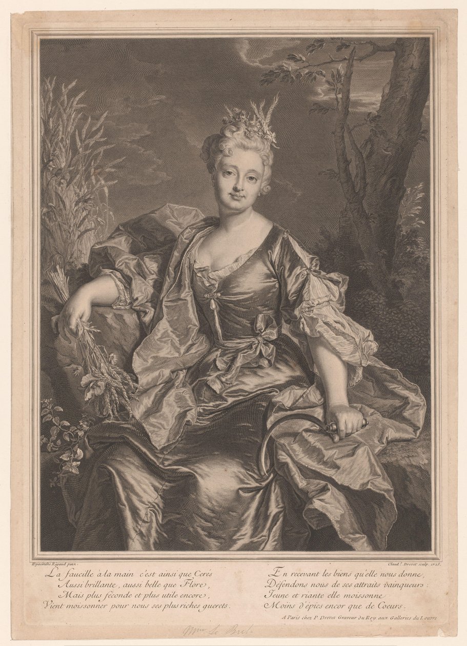 Portrét Marguerite Henriette de La Briffe Le Bret jako Ceres od Claude Drevet