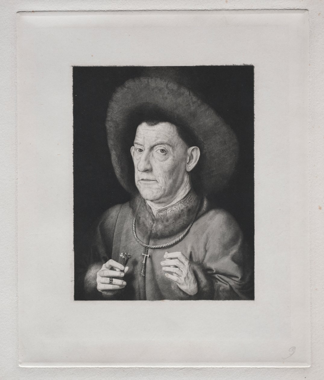 Muž s růžovou od Claude Ferdinand Gaillard