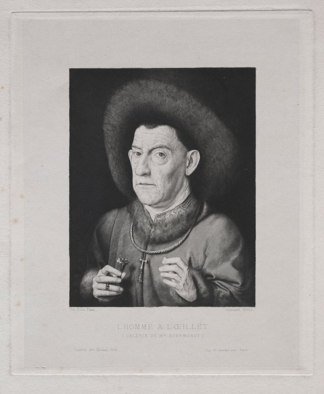 Muž s růžovou od Claude Ferdinand Gaillard