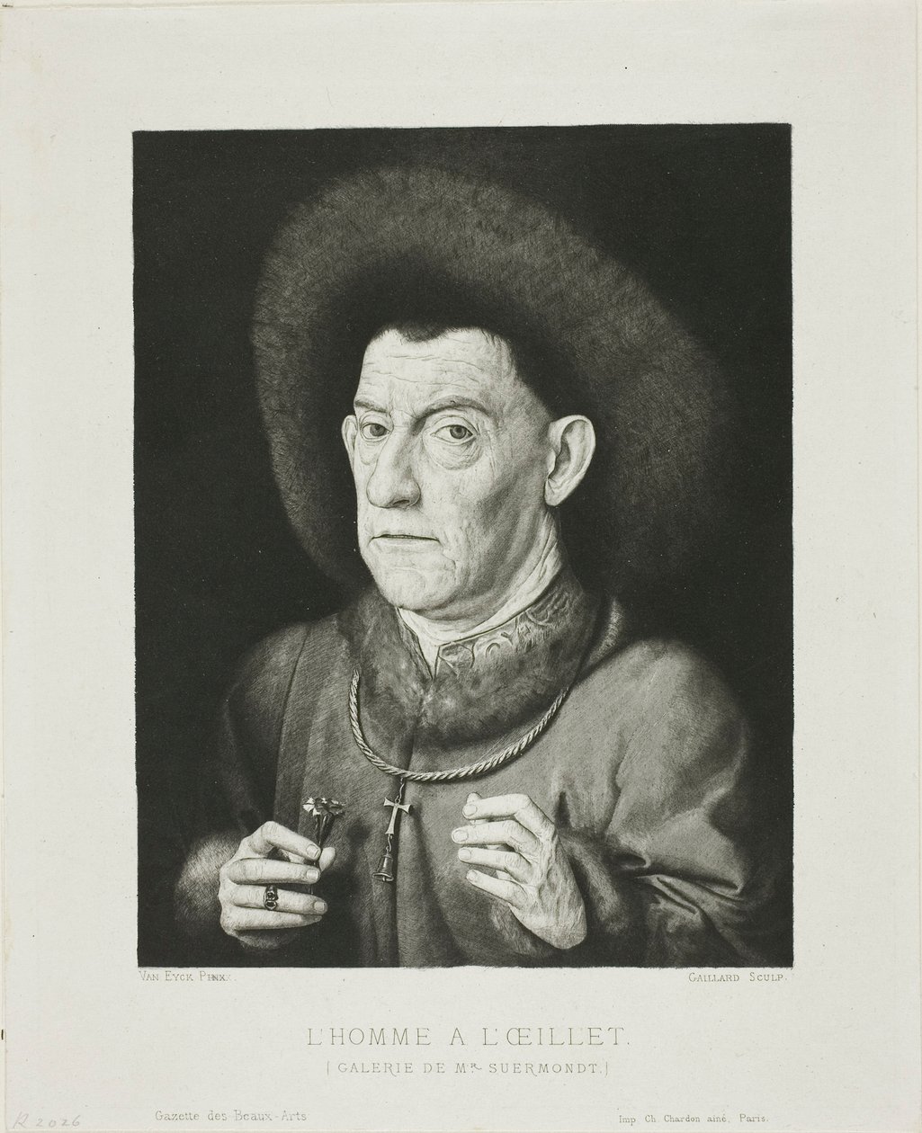 Muž s růžovou od Claude Ferdinand Gaillard