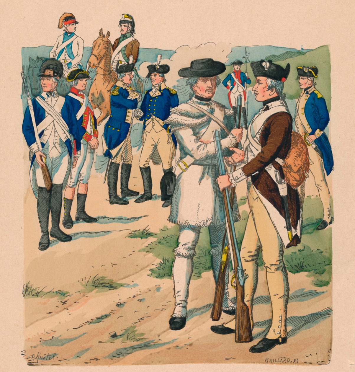 Spojené státy Severní Ameriky, 1775-1783 od Claude Ferdinand Gaillard