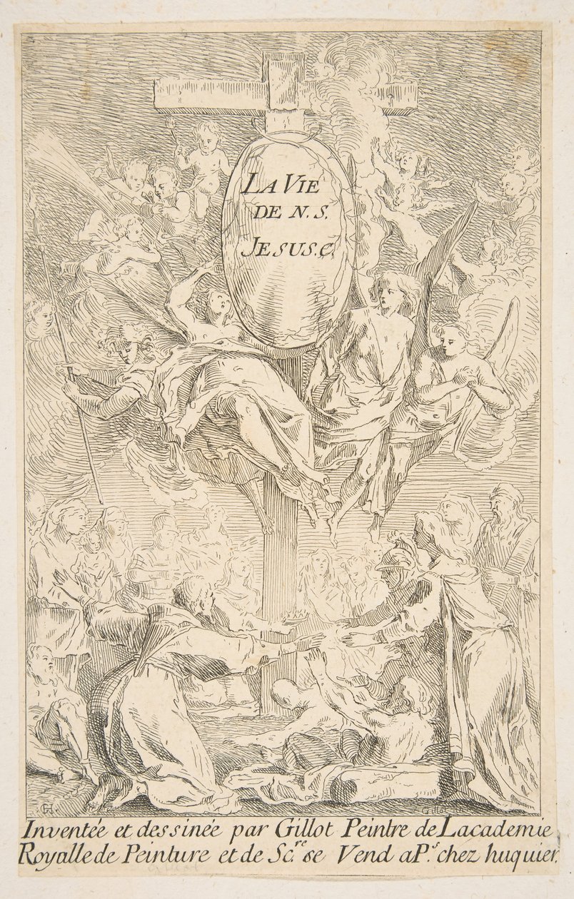 Frontispis k sérii The Life of Christ.n.d. Tvůrci: Claude Gillot, Jacques Gabriel Huquier. od Claude Gillot, Jacques Gabriel Huquier