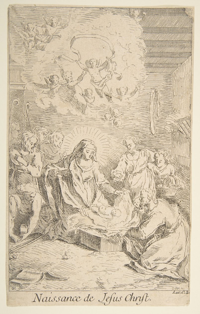 Nativity.n.d. Tvůrci: Claude Gillot, Jacques Gabriel Huquier. od Claude Gillot, Jacques Gabriel Huquier