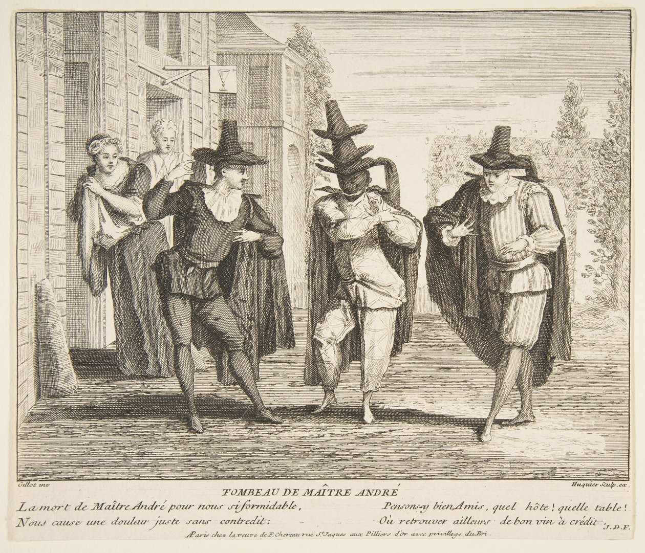 Smrt Maitre Andre.n.d. Tvůrci: Claude Gillot, Jacques Gabriel Huquier. od Claude Gillot, Jacques Gabriel Huquier