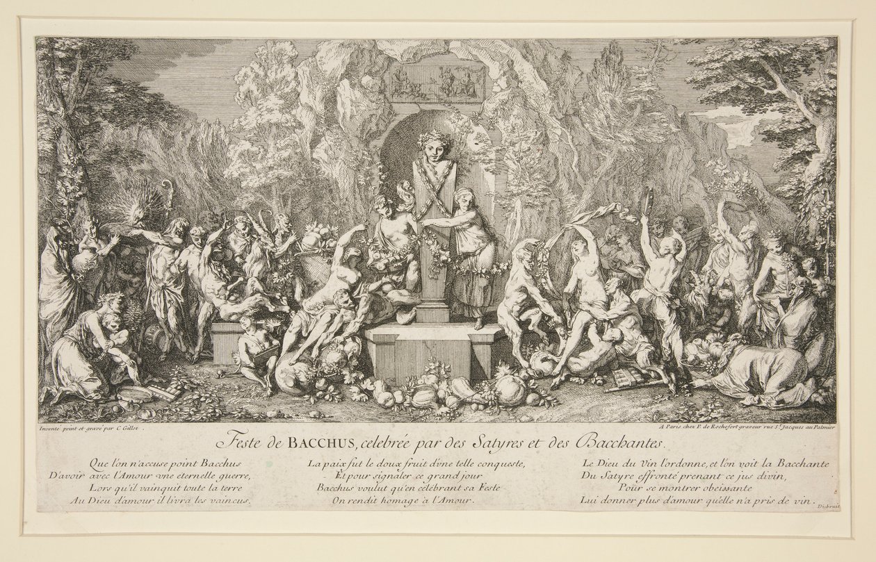 Svátek BACCHUS, slavený Satyry a Bacchantes od Claude Gillot