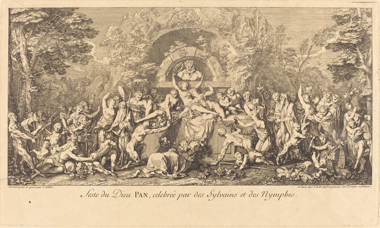 Feste du Dieu Pan, celebree par des Sylvains et des Nymphes (Svátek boha Pana, který slaví Sylvany a nymfy) od Claude Gillot