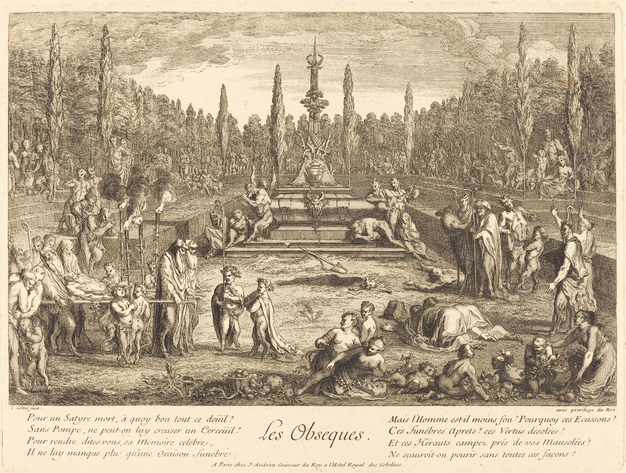 Les Obseques (Pohřební obřady) od Claude Gillot