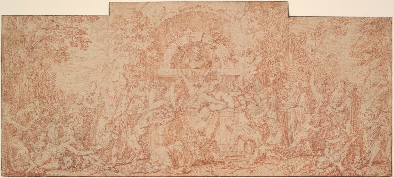 Studie na Festival boha Pana (La Fete du Dieu Pan) od Claude Gillot