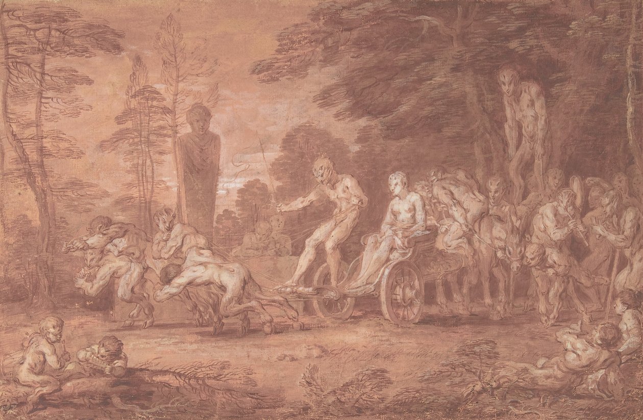 Zastavený průvod, . od Claude Gillot