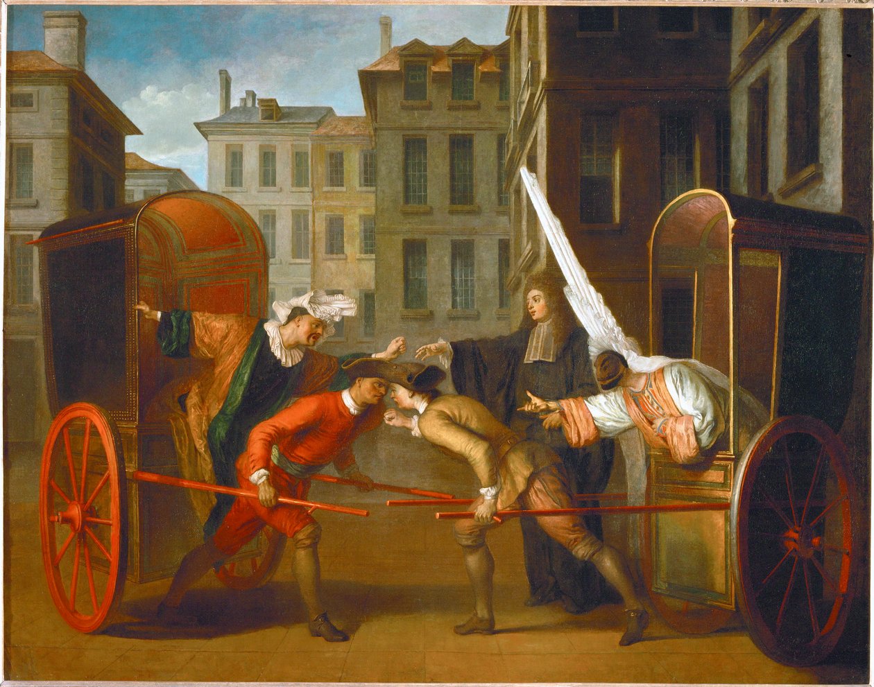 Dva trenéři. Scaramouche a Harlekýn... od Claude Gillot