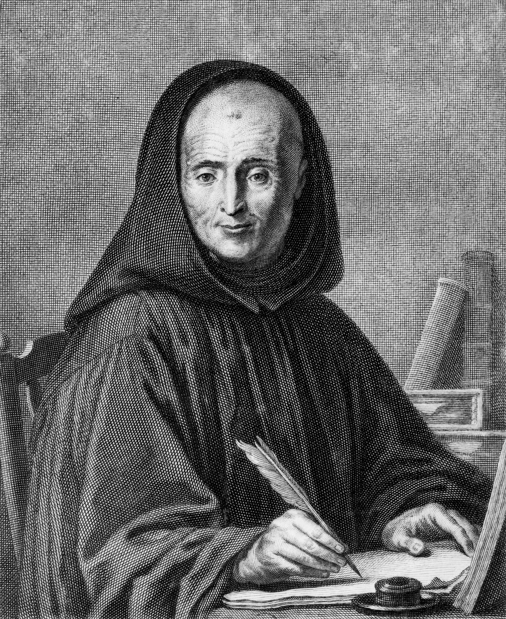 Portrét Jean Mabillon (1632-1707) vyrytý Alexis Loir (1640-1713) od Claude Guy Halle