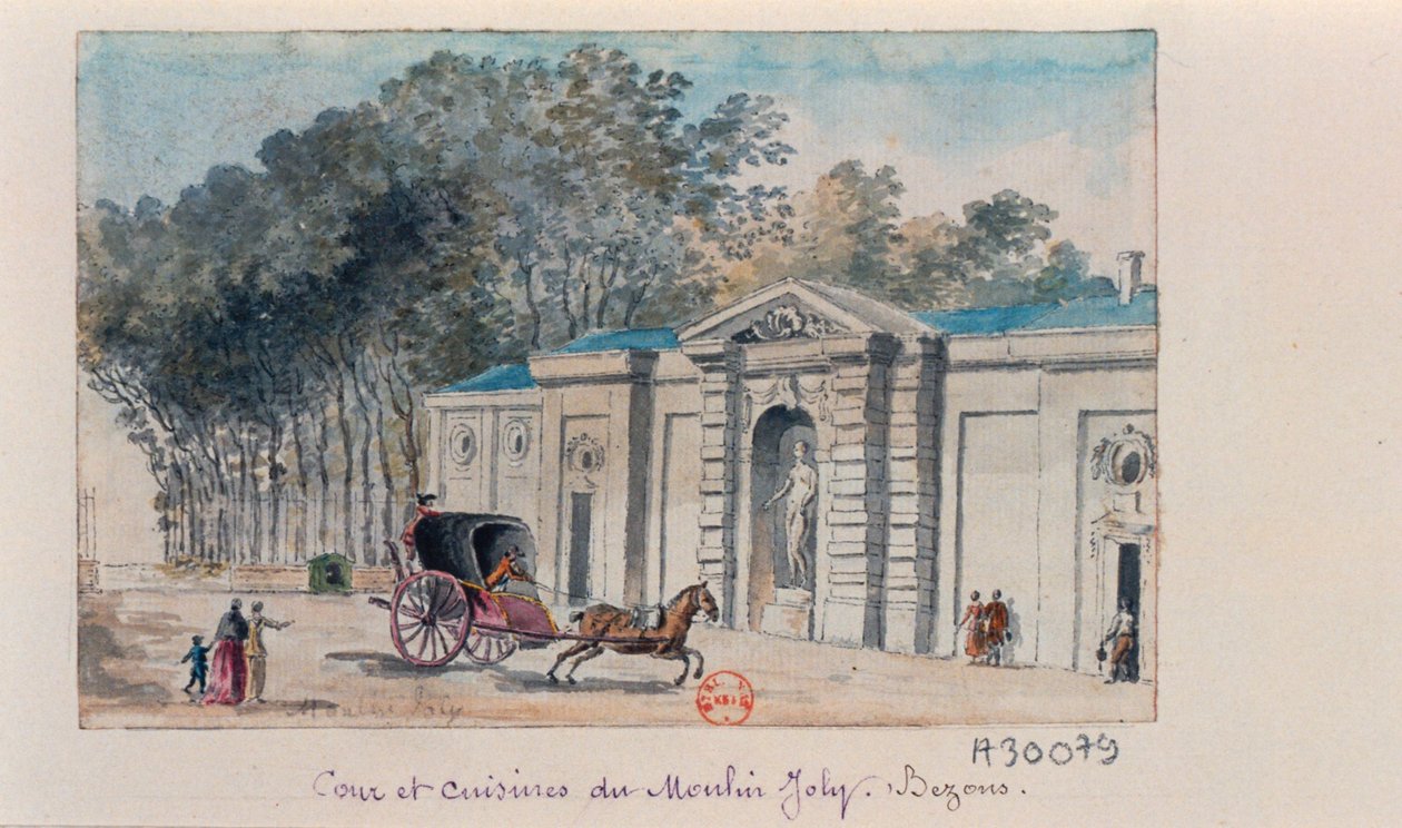 Claude Henri Watelet - Nádvoří a kuchyně Moulin Joly od Claude Henri Watelet