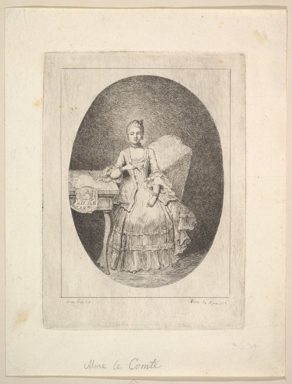 Portrét Marguerite Le Comte, 1764. od Claude Henri Watelet