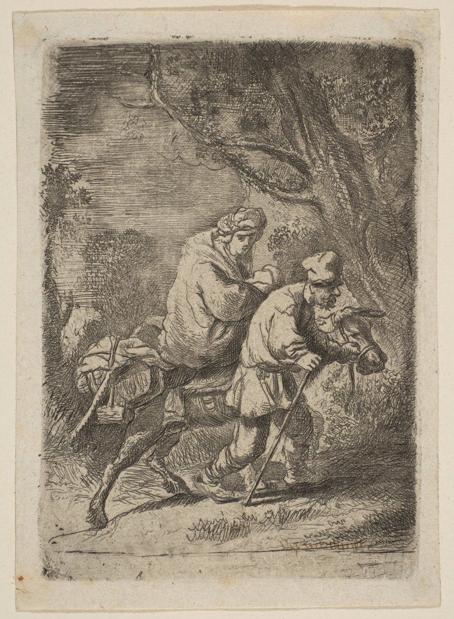 The Flight into Egypt: Small Plate.n.d. od Claude Henri Watelet