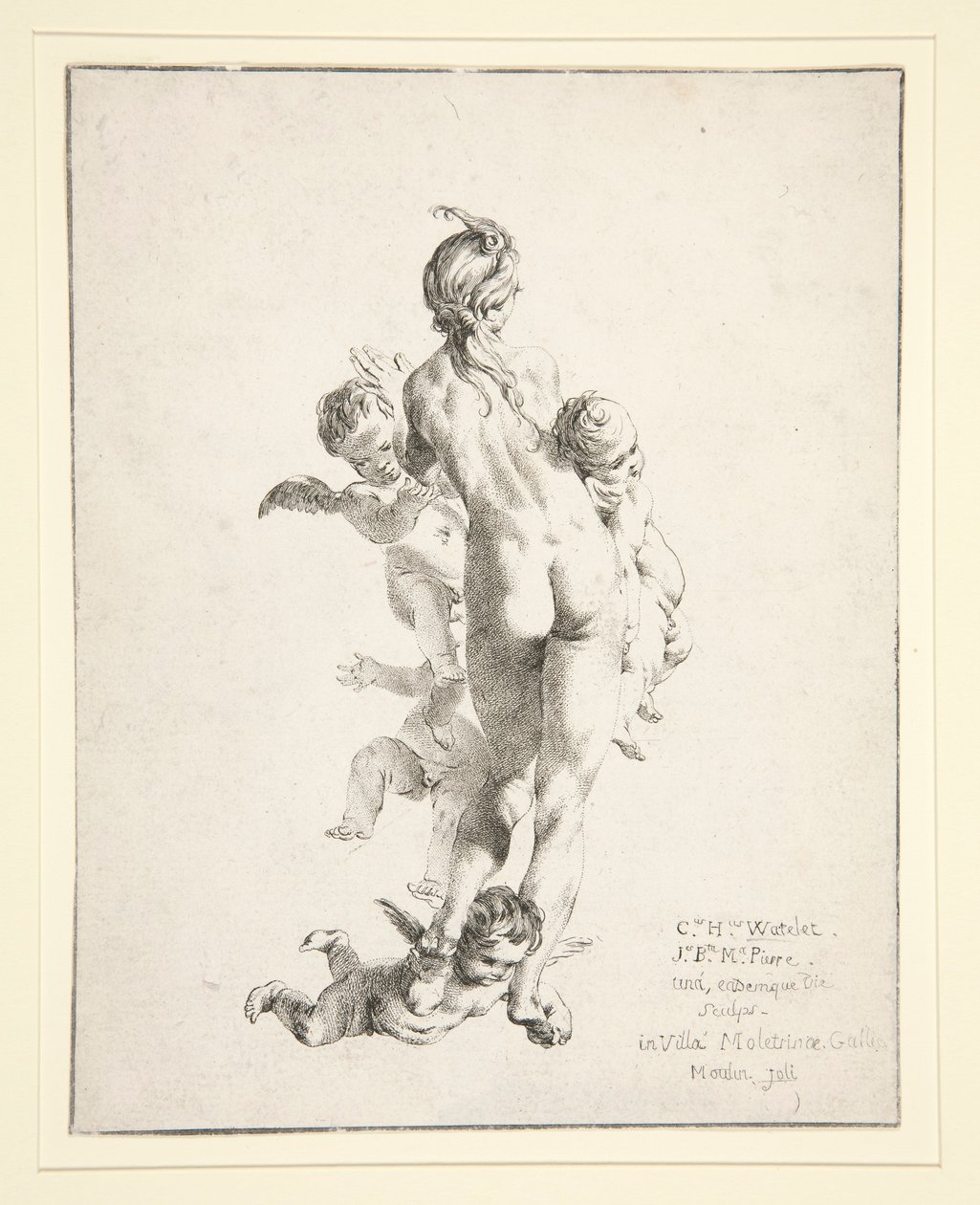 Bez názvu (ženský akt s putti) od Claude Henri Watelet