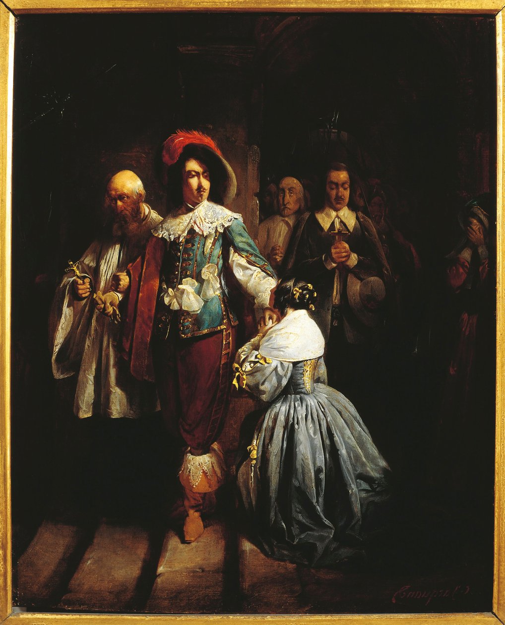 Karel I. Anglický (1600-1649) Vedení k smrti. (olej na plátně) od Claude Jacquand