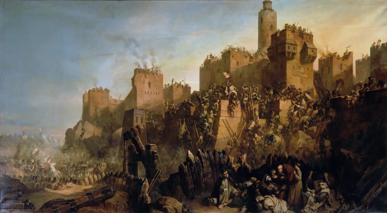 Dobytí Jeruzaléma Jacquesem de Molay v roce 1299, 1846 od Claude Jacquand