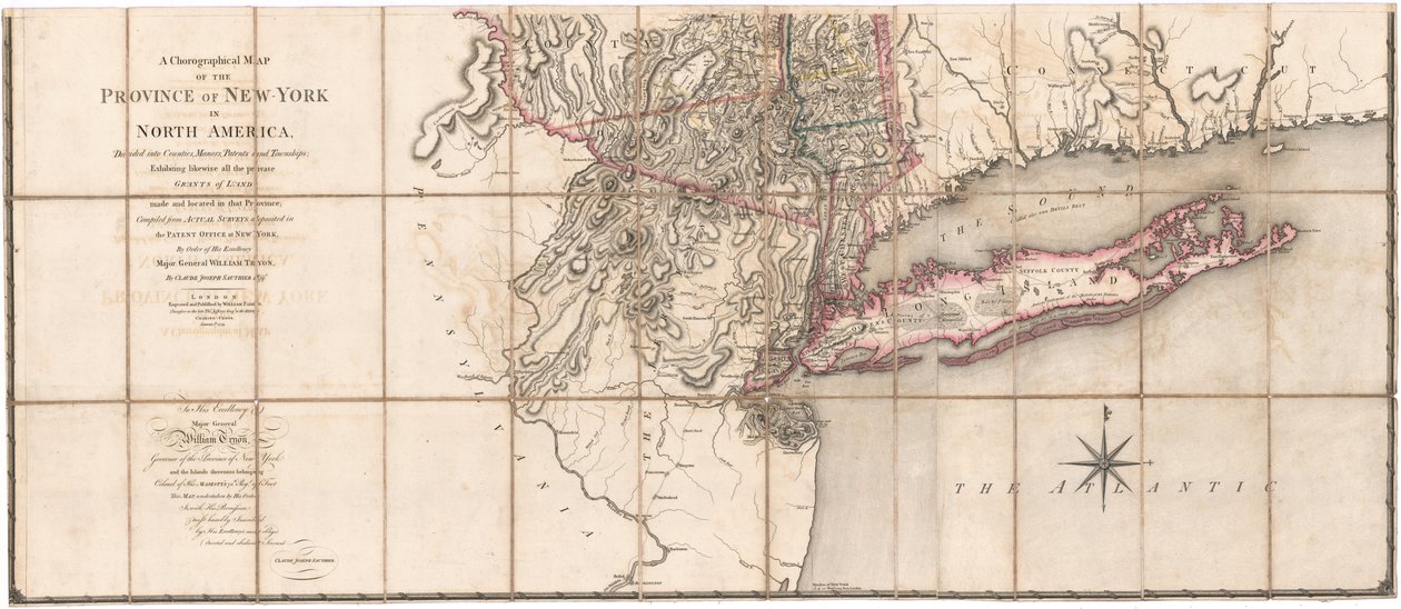 Chorografická mapa provincie New-York od Sauthiera [Dolní část mapy] od Claude Joseph Sauthier