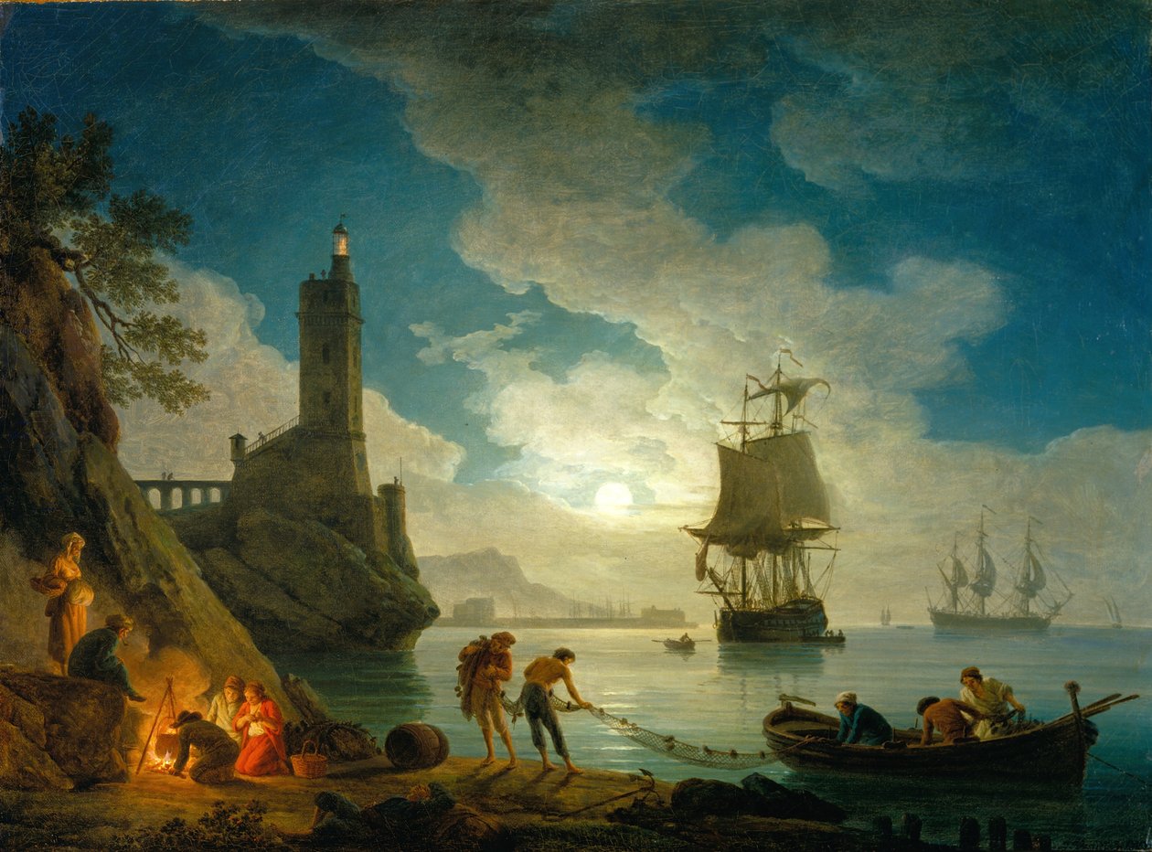 Přístav v měsíčním světle od Claude Joseph Vernet