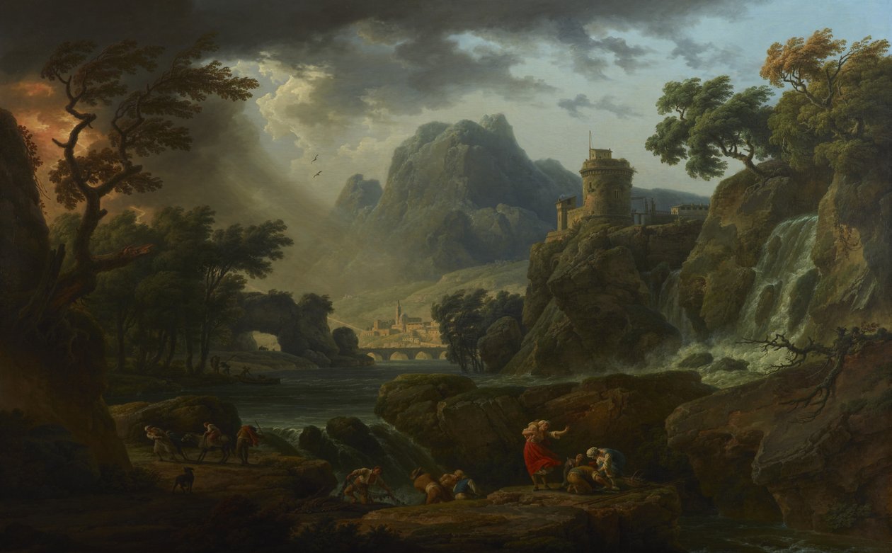 Horská krajina s blížící se bouří od Claude Joseph Vernet