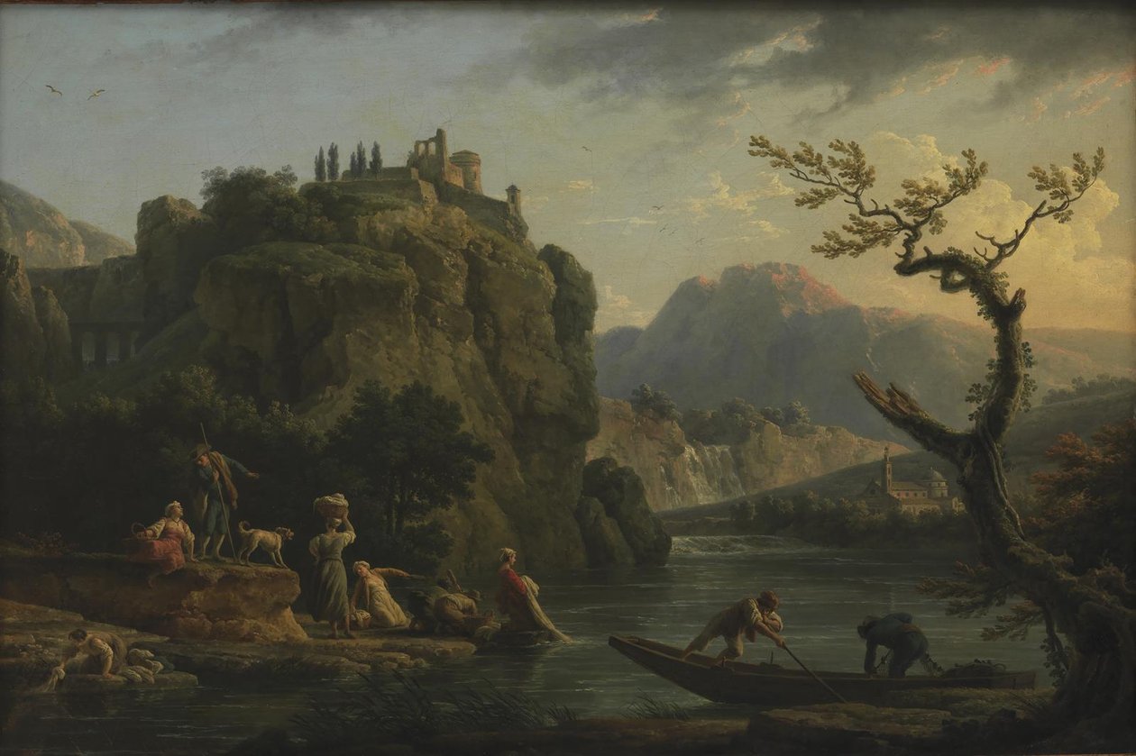 Horská krajina s řekou od Claude Joseph Vernet