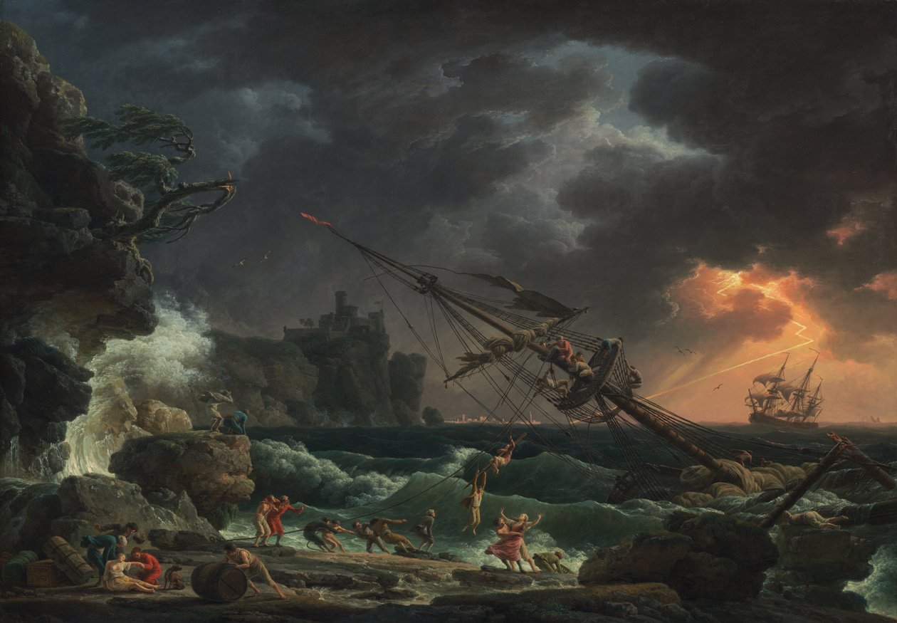 Ztroskotání na rozbouřeném moři (Tempete) od Claude Joseph Vernet