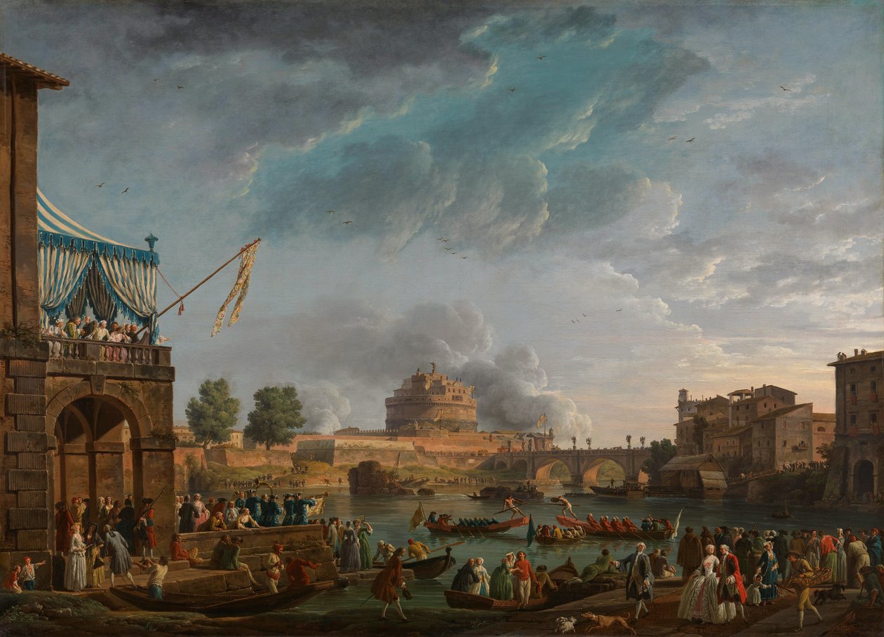 Sportovní klání na Tibeře od Claude Joseph Vernet