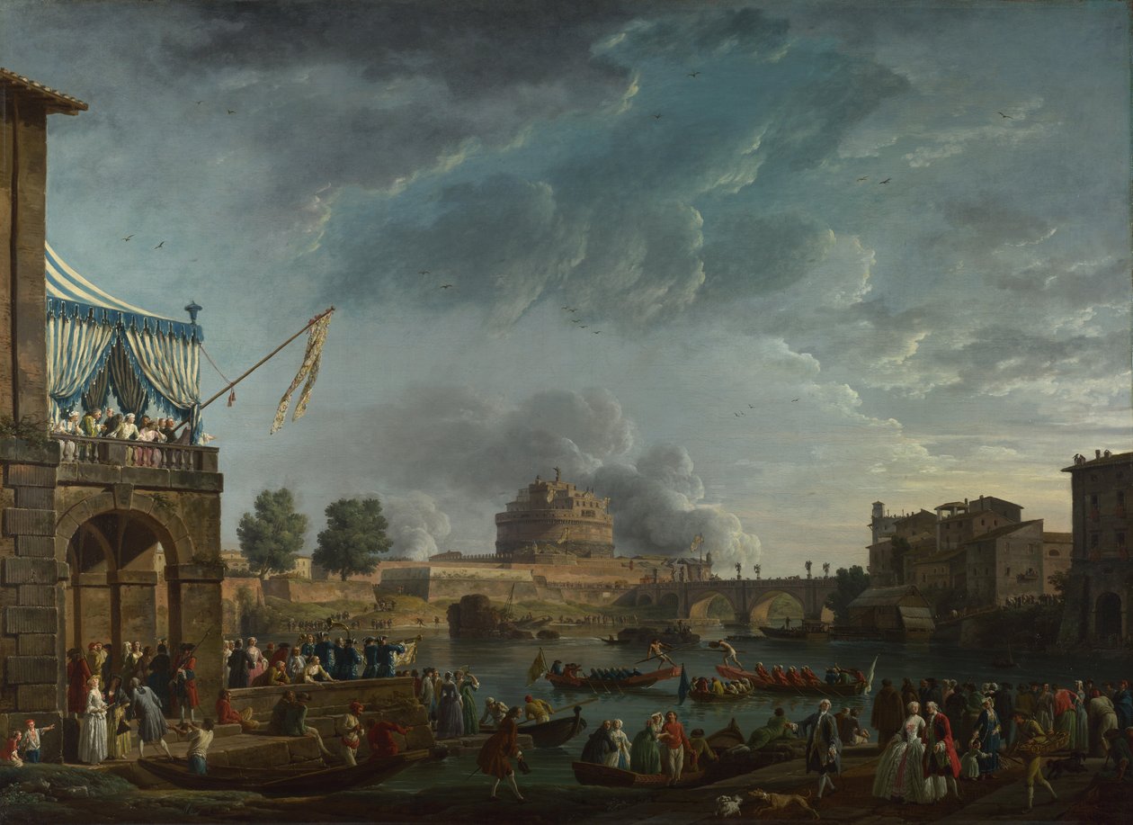 Sportovní soutěž na Tibeře v Římě, 1750 od Claude Joseph Vernet