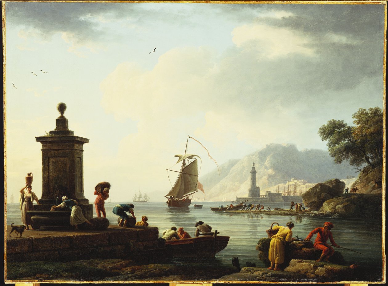Pohled na přístav v Janově, 1773 od Claude Joseph Vernet