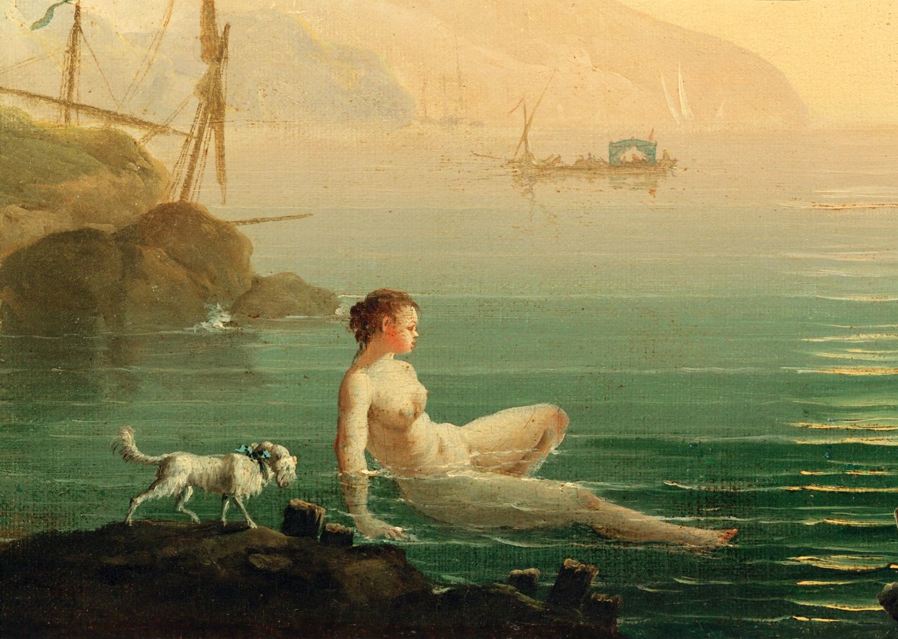 Koupající se dívky na břehu moře ... (malba na plátně) od Claude Joseph Vernet