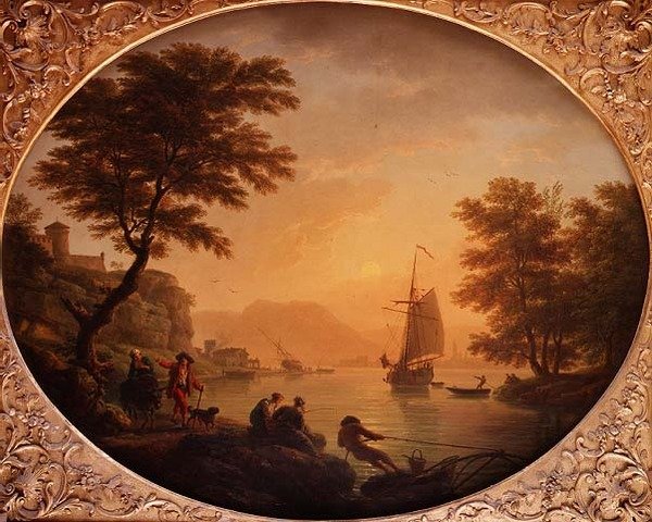Den - Italská skalnatá zátoka s rybáři od Claude Joseph Vernet