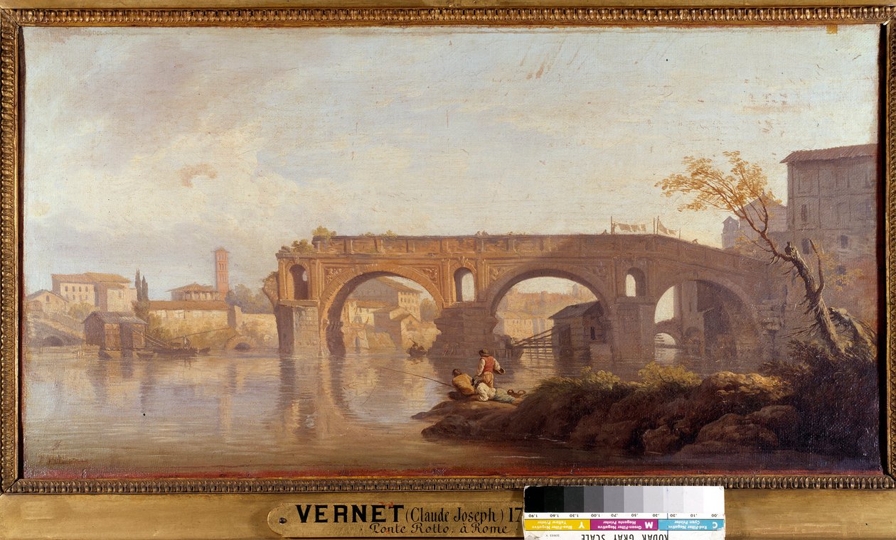 Le Ponte Rotto římský obraz od Josepha Verneta (1714-1789) 18. století Sun. 0,4x0,77 m . od Claude Joseph Vernet