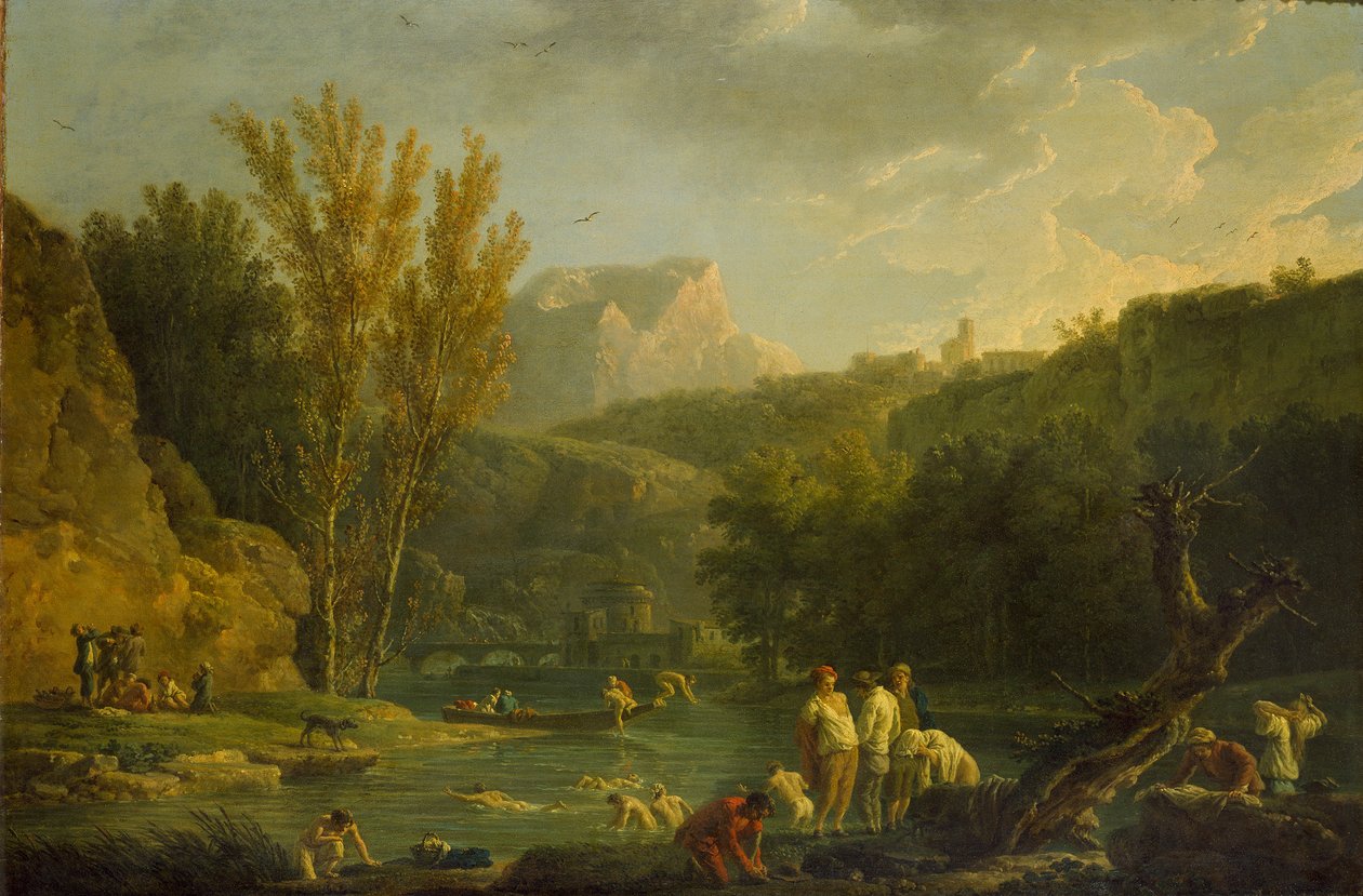 River Scene with Bathers, 1768-1770 od Claude Joseph Vernet