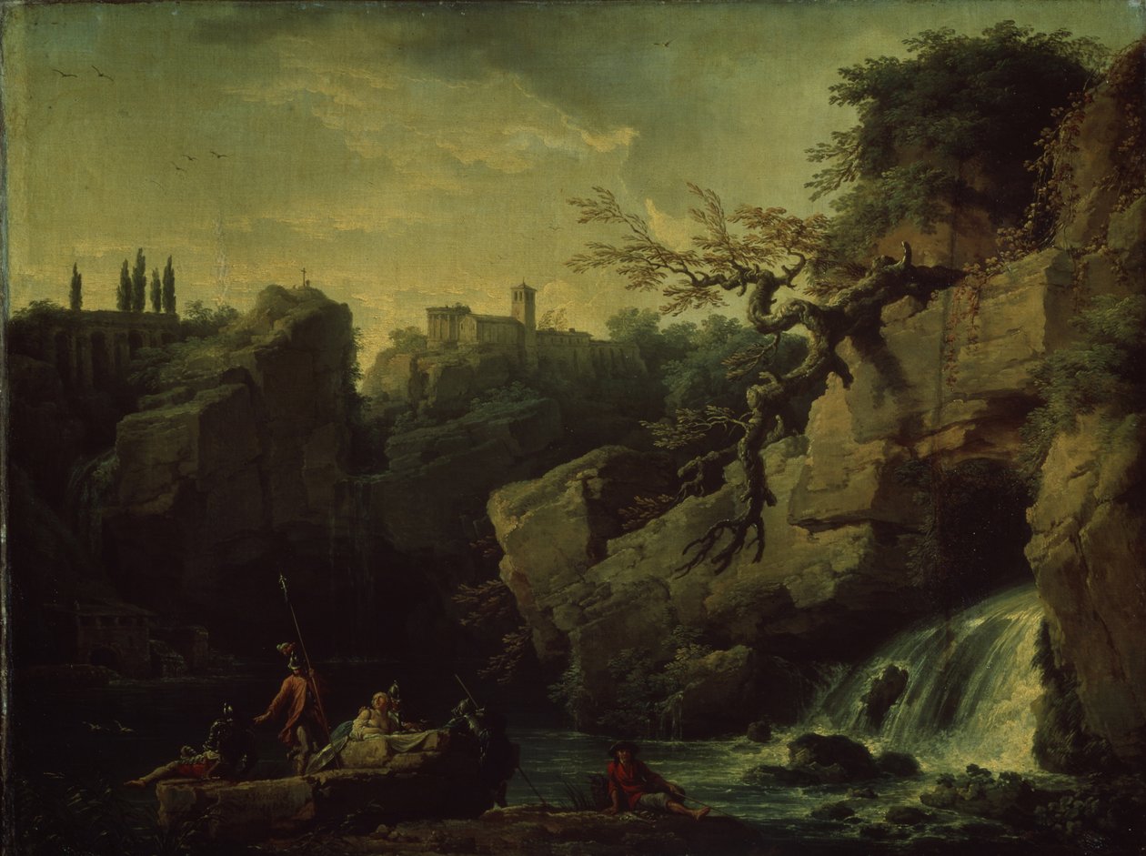 Romantická krajina Krajina v chuti Salvatore Rosa, 1746 od Claude Joseph Vernet