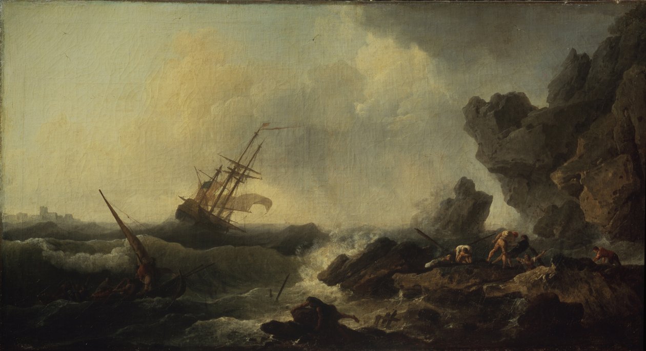 Bouře na moři od Claude Joseph Vernet