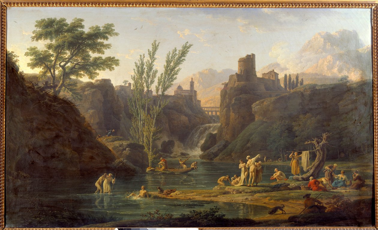 Obraz The Morning, Bathers od Josepha Verneta (1714-1789) 1772 Ne. 0,98 x 1,62 m od Claude Joseph Vernet