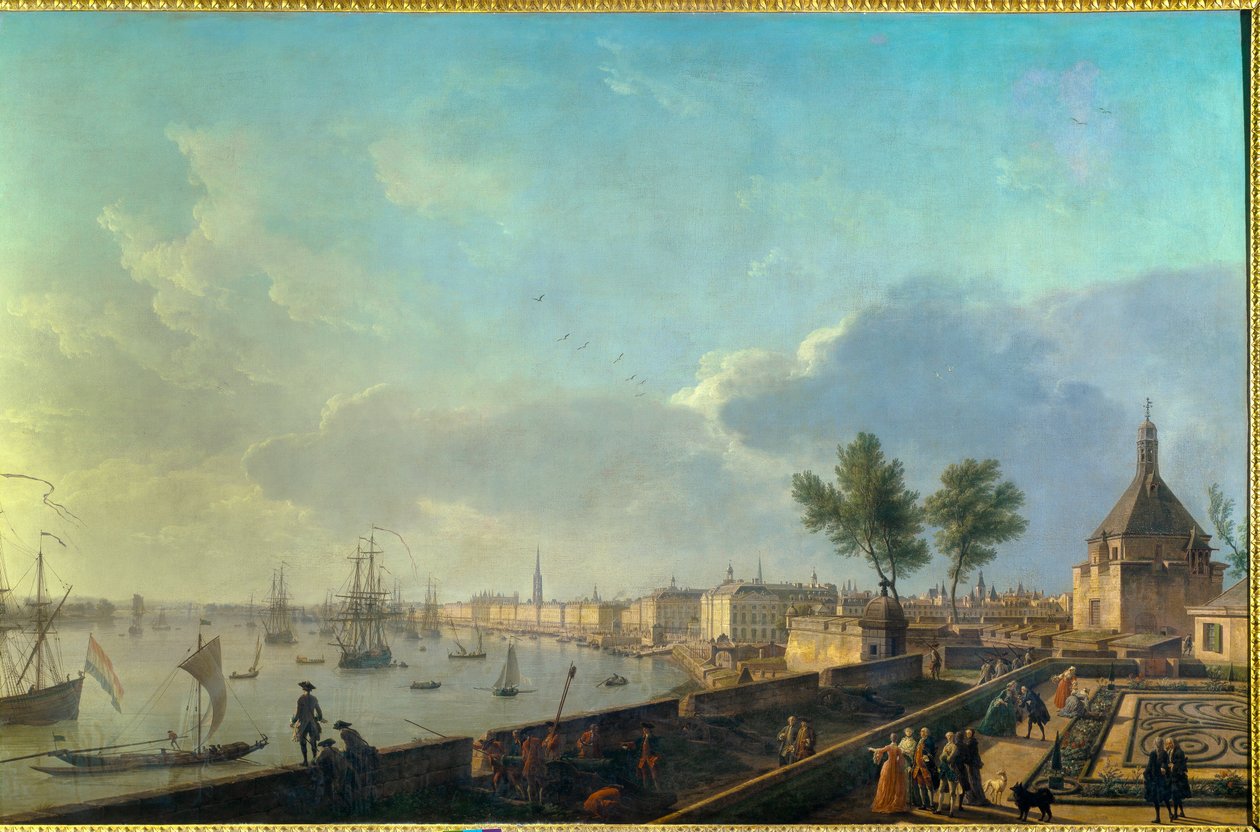 Přístav Bordeaux s hradbami Malba Josepha Verneta (1714-1789) 18. stol. Paříž. Námořní muzeum od Claude Joseph Vernet