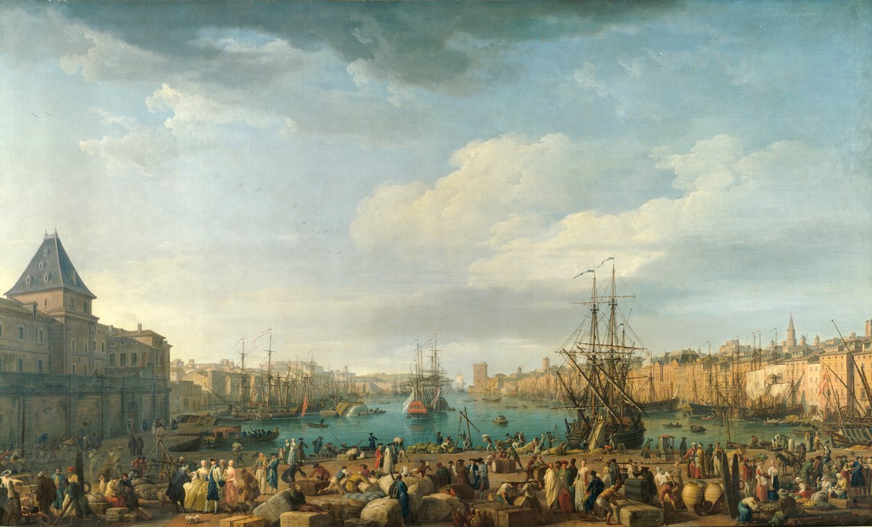 Přístav Marseille v 18. století Malba Josepha Verneta (1714-1789) Paříž 18. století. Námořní muzeum od Claude Joseph Vernet