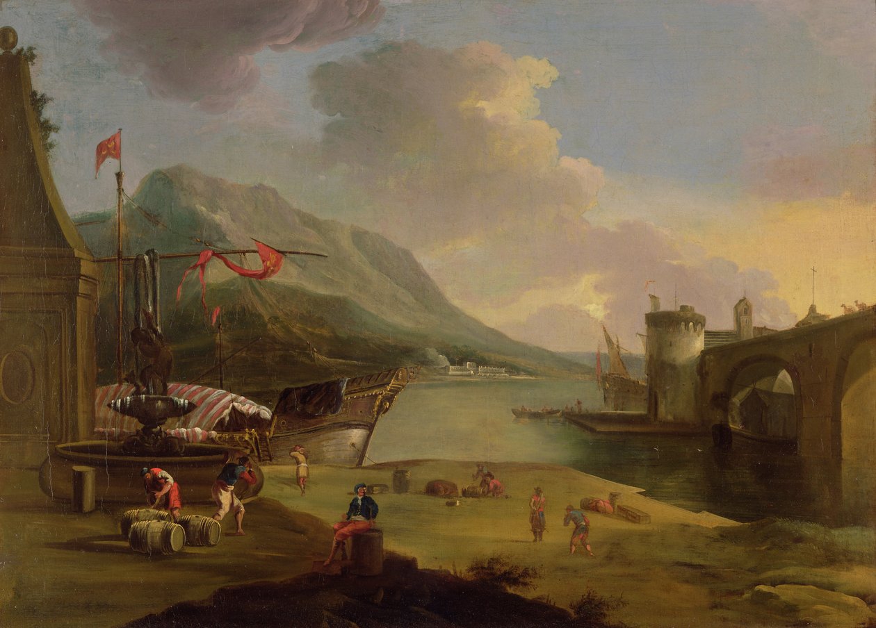 Vykládání galér v Mykénské úžině od Claude Joseph Vernet