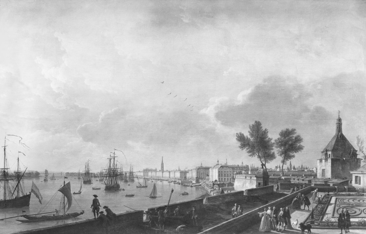 Pohled na přístav Bordeaux z Chateau Trompette od Claude Joseph Vernet