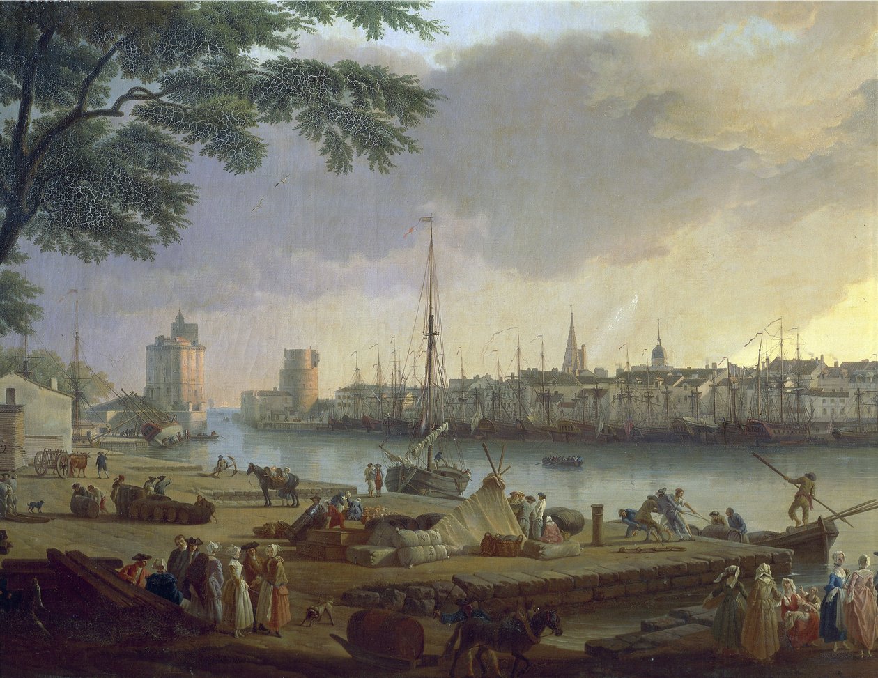 Pohled na přístav La Rochelle, Joseph Vernet (1714-1789), detail od Claude Joseph Vernet