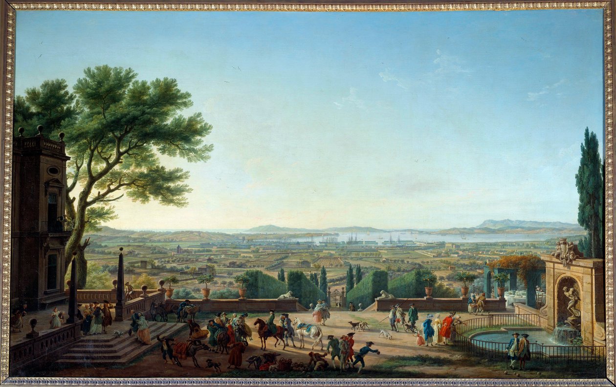 Pohled na přístav a město Toulon Obraz od Josepha Verneta (1714-1789) Slunce z 18. století. 1,65x2,63m od Claude Joseph Vernet