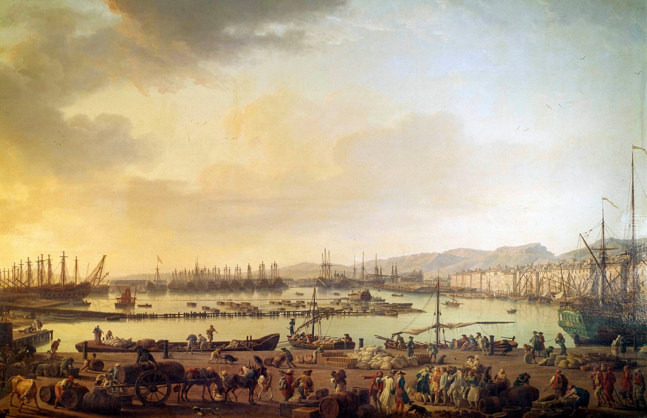 Pohled na přístav Toulon Obraz od Josepha Verneta (1714-1789) Paříž 18. století, Musee de la Marine od Claude Joseph Vernet