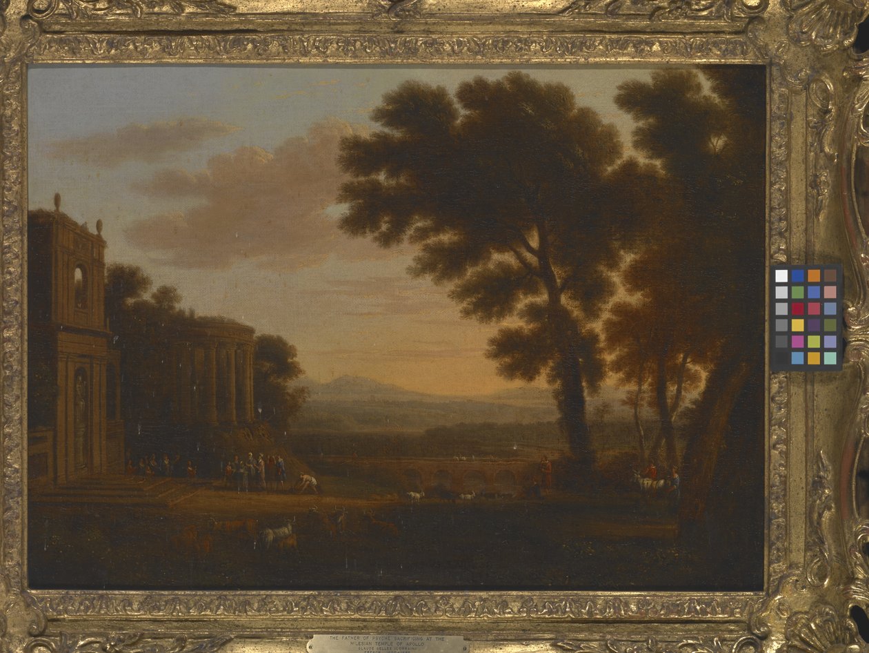 Krajina s obětí Otce Psyché v Miléském Apollónově chrámu (olej na plátně) od Claude Lorrain (1600 82)