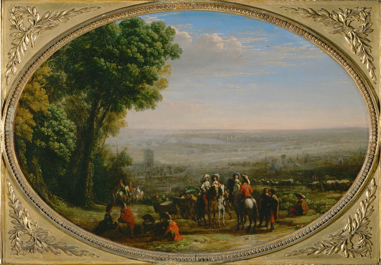 Obléhání La Rochelle. Ludvík XIII. při obléhání La Rochelle... od Claude Lorrain (1600 82)