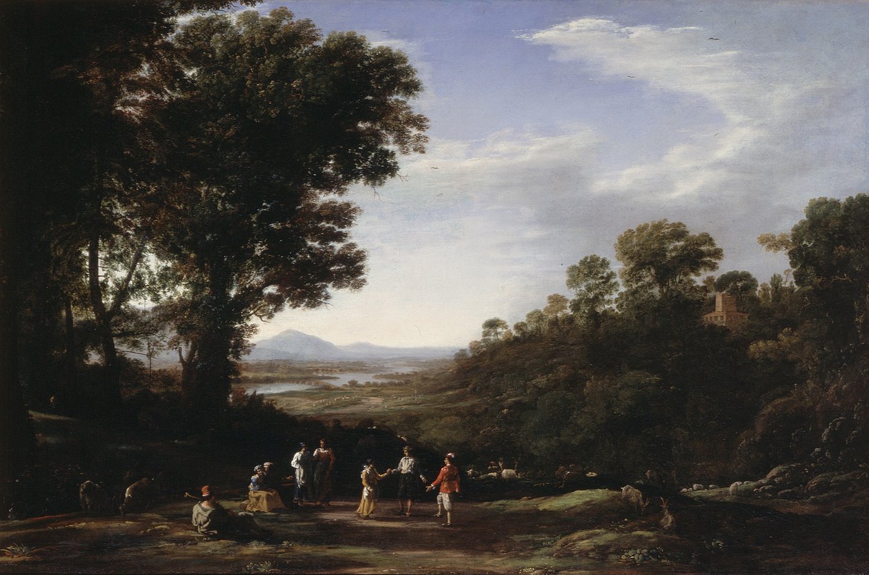 Vesničané tančí, konec 30. let 16. století (olej na plátně) od Claude Lorrain (1600-82)
