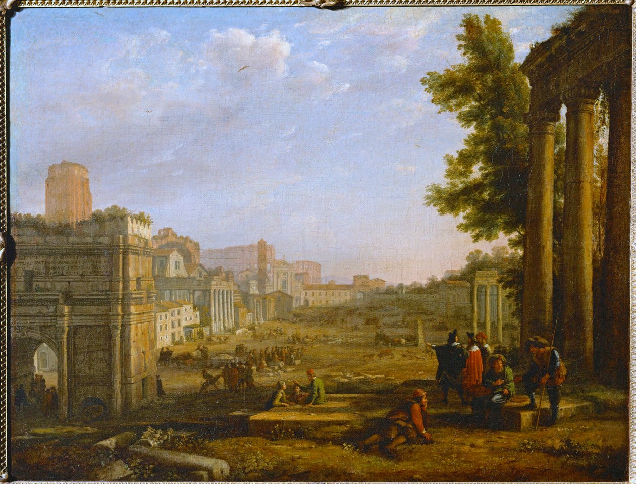 Vue du Campo Vacino - Pohled na Campo Vacino, Řím 1636 ... od Claude Lorrain (1600 82)